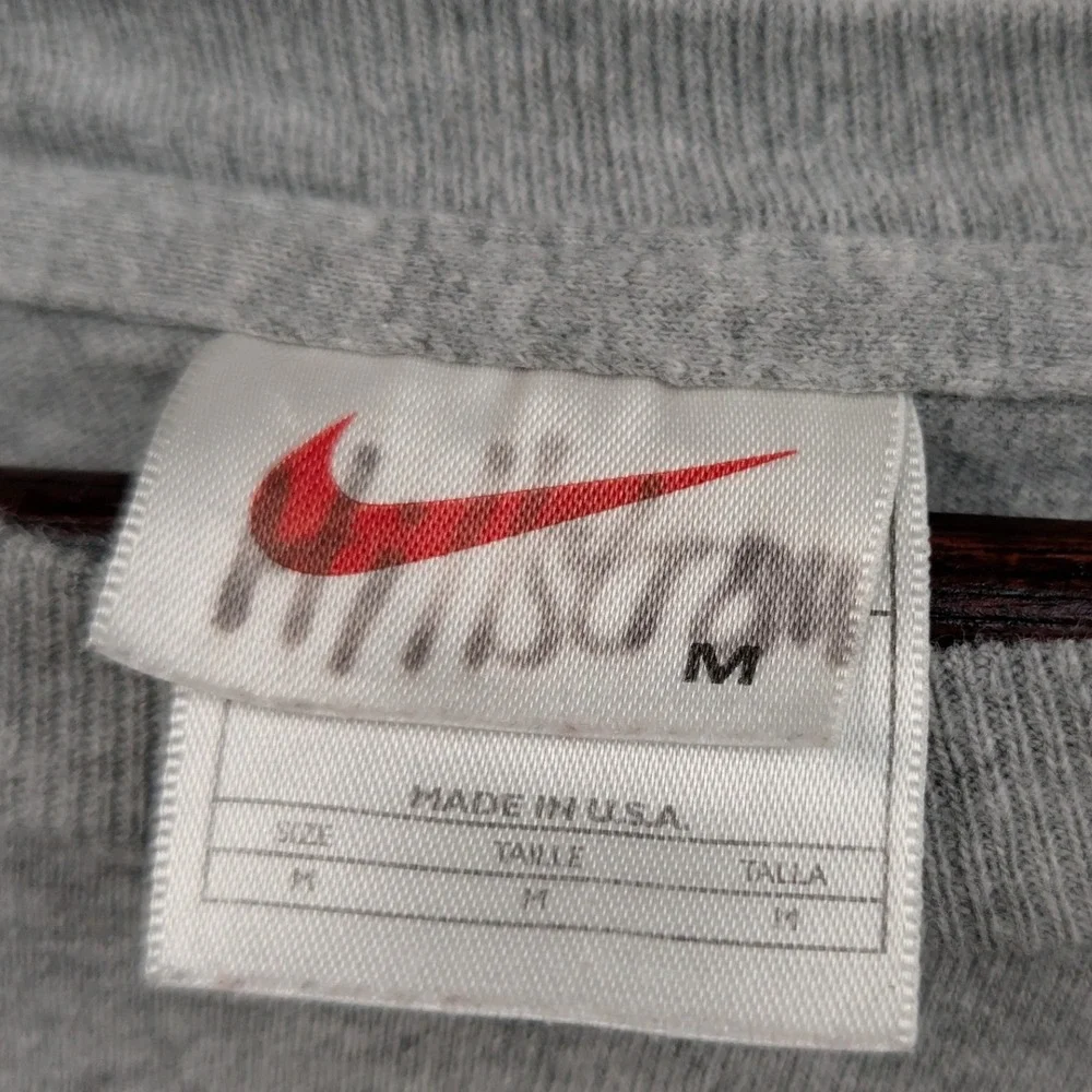 VTG Nike T-Shirt Men L Gray Duke Basketball Coach K Mike Krzyzewski Signed 90s